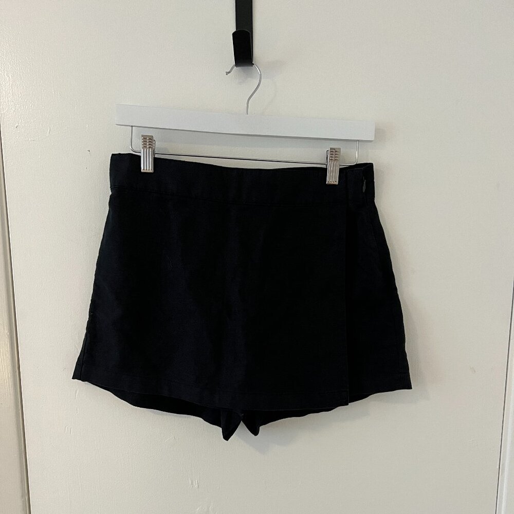 Gap Black Linen-Cotton Mini Skort Size 4